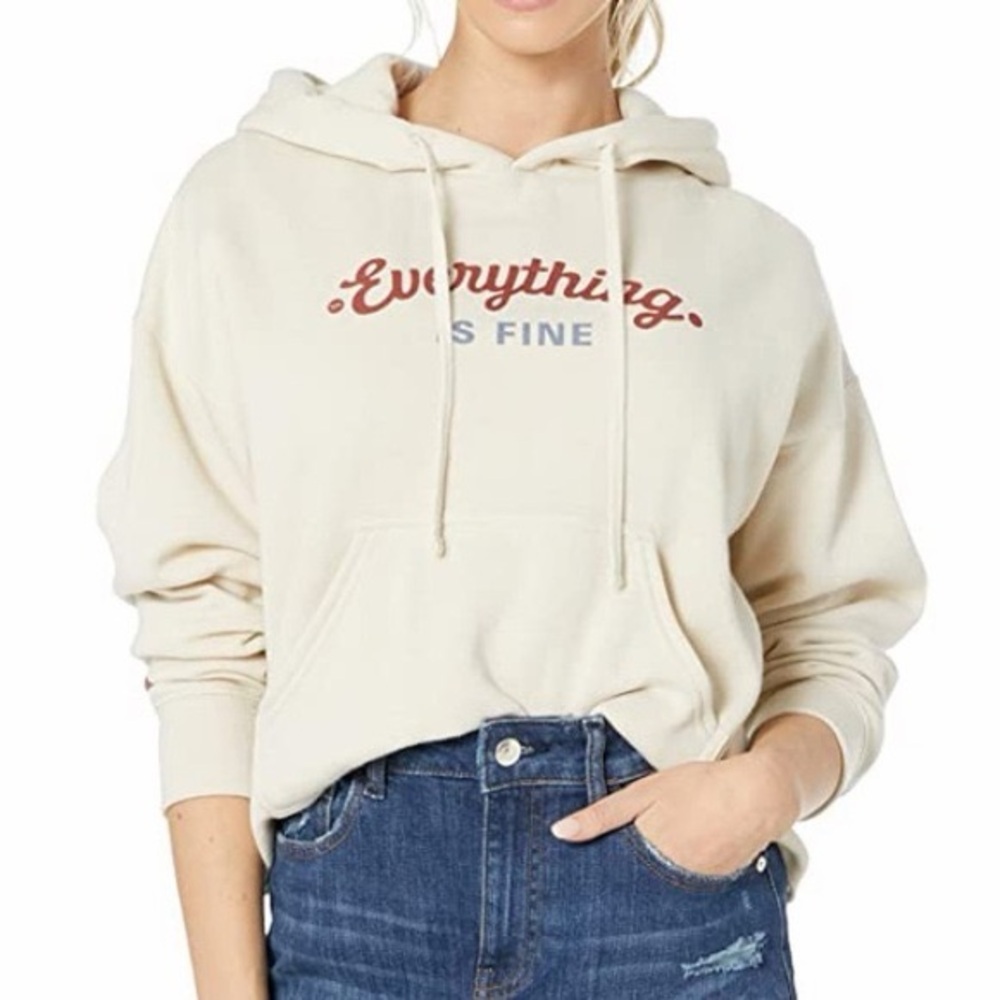 RVCA "Everything Is Fine" cropped hoodie
